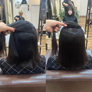 セミロング kona /縮毛矯正/カラーのヘアスタイル