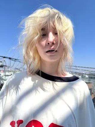 ミディアム カラー ヘアアレンジ 丸山渉/パーマ エフェクトブリーチのヘアスタイル