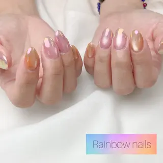 ネイル Rainbow nailsくろちゃんのネイルデザイン