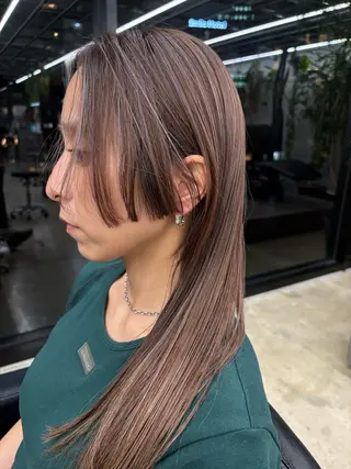 セミロング カラー 似合わせカット レイヤーボブウルフのヘアスタイル