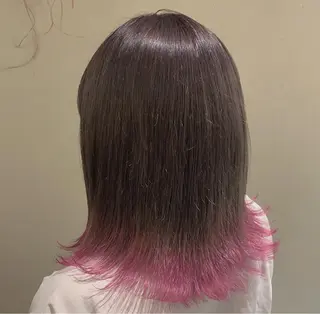 ミディアム カラー Blue 髪質改善 💎松藤 莉奈のヘアスタイル