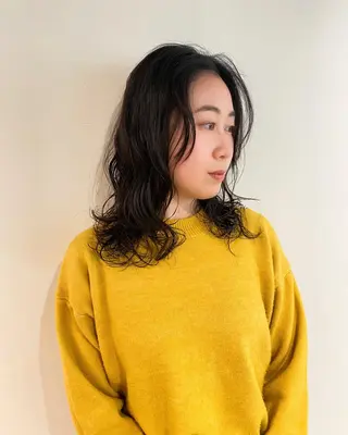 セミロング パーマ 板谷みさき /艶ボブ/藤沢美容室のヘアスタイル