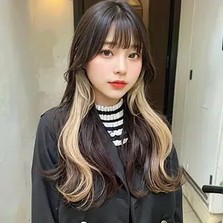 ロング カラー インナーカラー/レイ ヤーカット♡/マキシのヘアスタイル