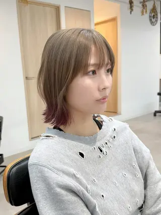 ショート カラー 当日予約🆗ショート /ハイライト/松本のヘアスタイル