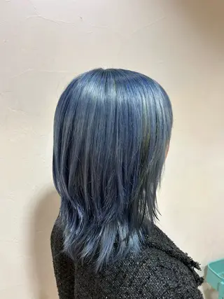 ミディアム ブリーチカラー/原宿 /髪質改善/shinのヘアスタイル