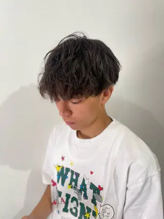ミディアム パーマ メンズ 流行メンズスタイル ren✂︎のヘアスタイル