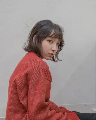 ミディアム カラー パーマ gite カワムラナオキのヘアスタイル