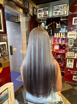 ロング カット/ピンク/ ラベンダー/長谷恵花のヘアスタイル