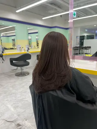 セミロング カラー 韓国レイヤーカット /ダブルカラーのヘアスタイル