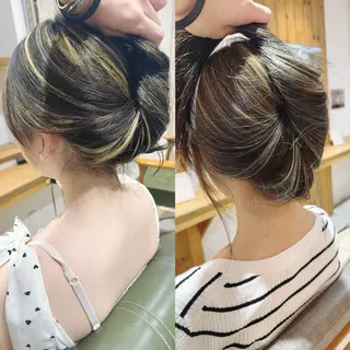 ロング カラー 透明感カラーハイライ トモデル募集大浦偉央のヘアスタイル