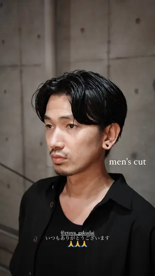 ミディアム パーマ メンズ ニュアンスパーマ/ メンズカット田島勇樹のヘアスタイル