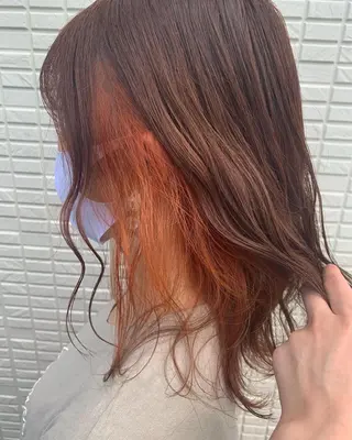 ミディアム カラー 菅野 愛のヘアスタイル