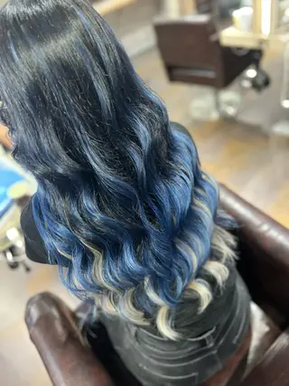 ロング カラー パーマ ヘアアレンジ メンズ キッズ ネイル マツエク・マツパ アイブロウ ミルクティーハイトー ン💖Mikaのヘアスタイル