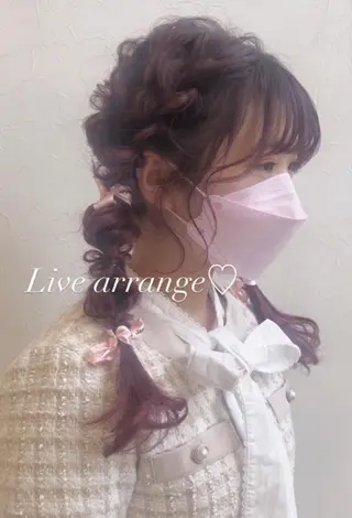 ロング カラー ヘアアレンジ nakahara madokaのヘアスタイル