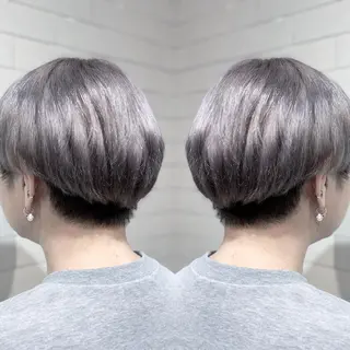 ショート カラー ヘアアレンジ 髪質改善×ハイトーン 中田啄也のヘアスタイル