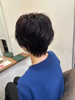 ショート カラー パーマ ショート・パーマ・デ ザインカラー/むつみのヘアスタイル