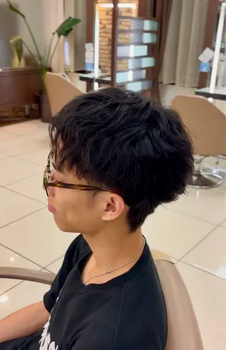 メンズ 暖色カラー❤️横浜 エクステらん🦖のヘアスタイル