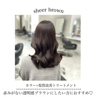 セミロング カラー ヘアアレンジ Ella所属・nana【艶髪】/ レイヤー/縮毛矯正のヘアスタイル