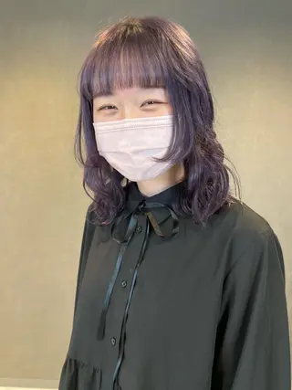 ミディアム カラー パーマ、ストパー モデル募集、ちはるのヘアスタイル