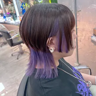ミディアム カラー 岡野 静華のヘアスタイル