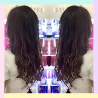 ロング カラー れん/ハイトーン /エクステ/韓国風のヘアスタイル