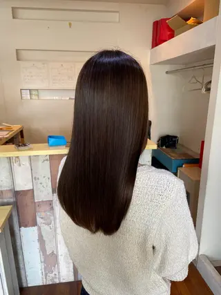 セミロング カラー 髪質改善/ストレート /透明感/西川奈穂のヘアスタイル