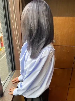 ミディアム カラー 髪質改善ｶﾗｰ ｹｱﾌﾞﾘｰﾁ/ﾀﾑのヘアスタイル