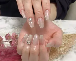 ネイル はな💎ネイル ワンホン、長さ出しのネイルデザイン