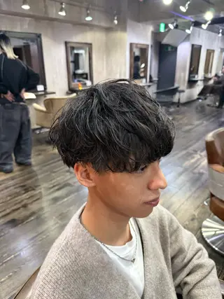 ショート パーマ メンズ メンズカット/パーマ 艶カラーTAIGA︎のヘアスタイル