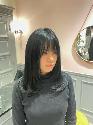 セミロング 大阪梅田 稲葉利也斗のヘアスタイル