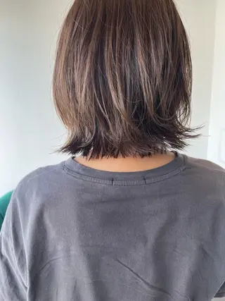 ミディアム カラー 艶カラー🌙縮毛矯正 /ボブ【Reina】のヘアスタイル