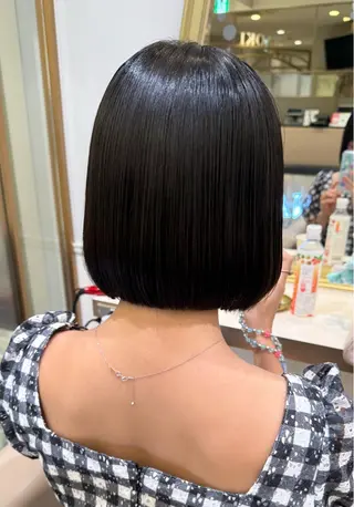 パーマ まとまる ボブ矯正のヘアスタイル