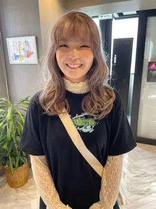 セミロング カラー パーマ、ストパー モデル募集、ちはるのヘアスタイル