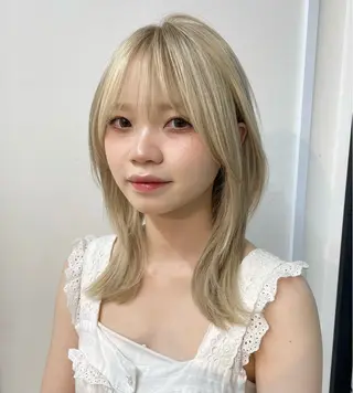 ミディアム 🍑暖色カラー／ アレンジ／真希🎀のヘアスタイル