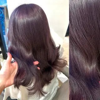 セミロング カラー Rio🎀 艶カラー/韓国のヘアスタイル