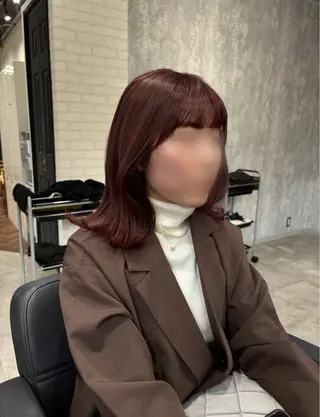 ミディアム カラー ヘアアレンジ kei/透明感カラー /ベージュ/髪質改善のヘアスタイル