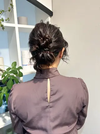 セミロング アレンジ/新宿 透明感カラー/ヤノのヘアスタイル