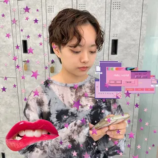 ショート パーマ hollo原宿所属・パーマ/ハイトーン 🎀Rumiのヘアスタイル