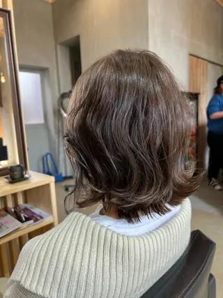 ミディアム カラー SHINYA シンヤヘアーズのヘアスタイル