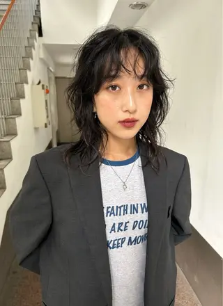 ミディアム パーマ tricca  ginza所属・ボブ・レイヤー ・パーマ【iri】のヘアスタイル