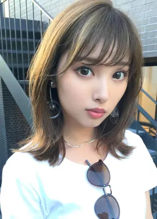 ミディアム カラー 横野 孝志のヘアスタイル