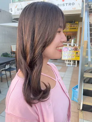 セミロング カラー 韓国レイヤー/髪質 改善/縮毛🤍吉田のヘアスタイル