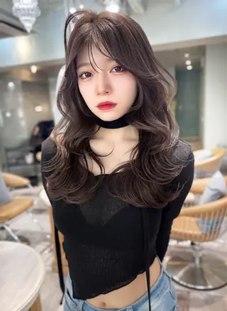 ミディアム カラー 木屋元一/透明感 /レイヤー/顔まわりのヘアスタイル