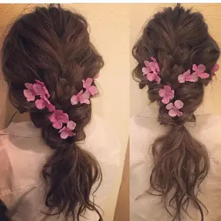 ミディアム ヘアアレンジ _WHITE高槻所属・_WHITE高槻店 yusukeのヘアスタイル