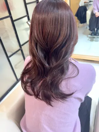 セミロング カラー 安永 涼のヘアスタイル