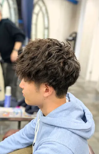 メンズ パーマ 透明感カラー/メンズ パーマ特化/えのもとのヘアスタイル