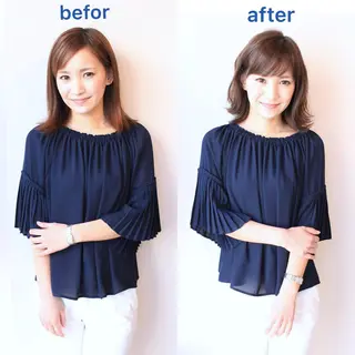 ミディアム 河野 薫のヘアスタイル