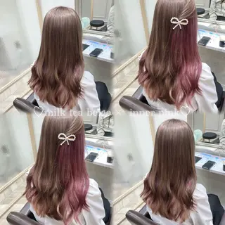 セミロング カラー 菅村 緋莉🎀ガーリーヘアのヘアスタイル