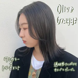 ミディアム カラー 暖色艶color / ボブ🦩Rioのヘアスタイル