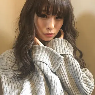 セミロング カラー 上川 美幸のヘアスタイル